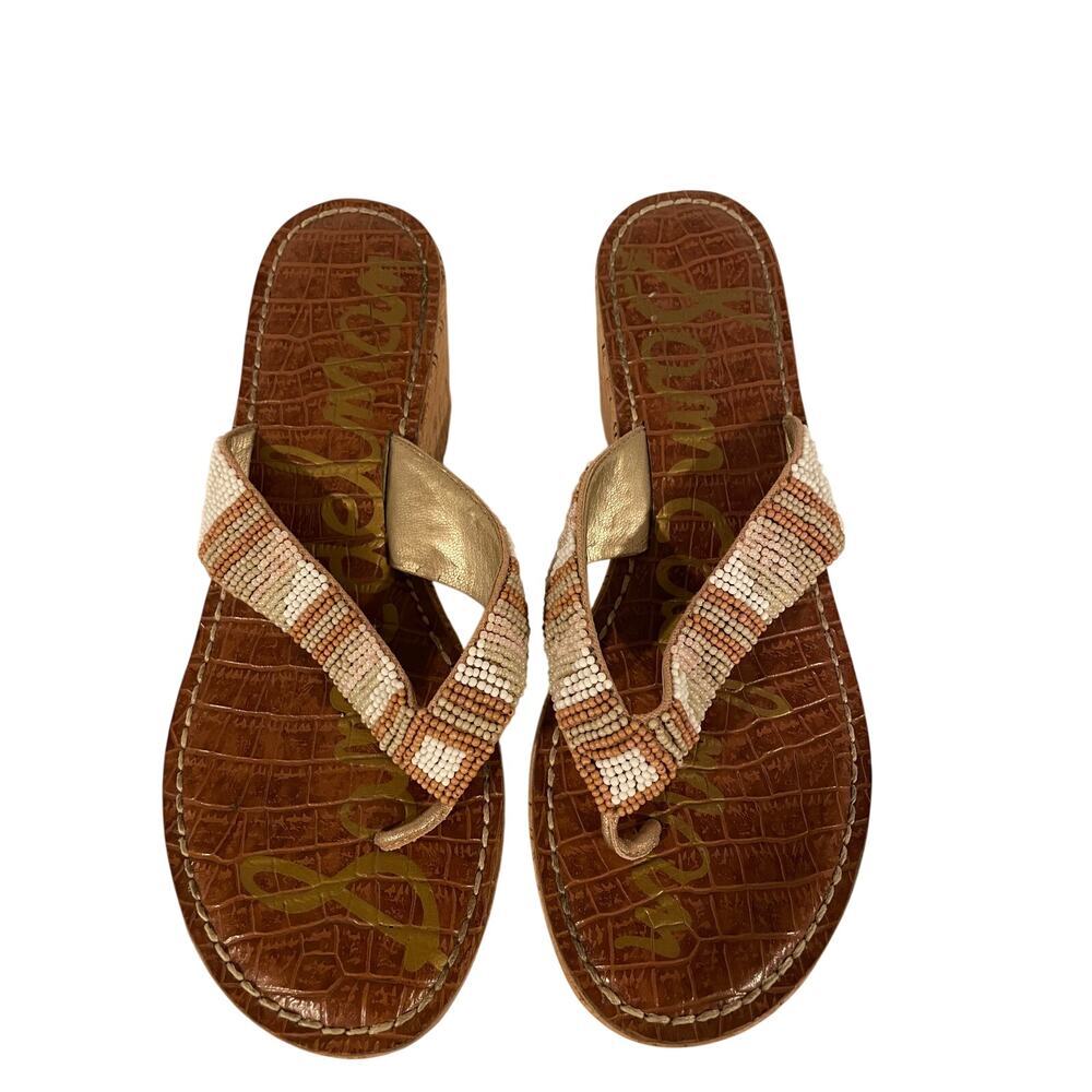 Sam Edelman Rosa Beaded Wedge Sandal Womens 7M